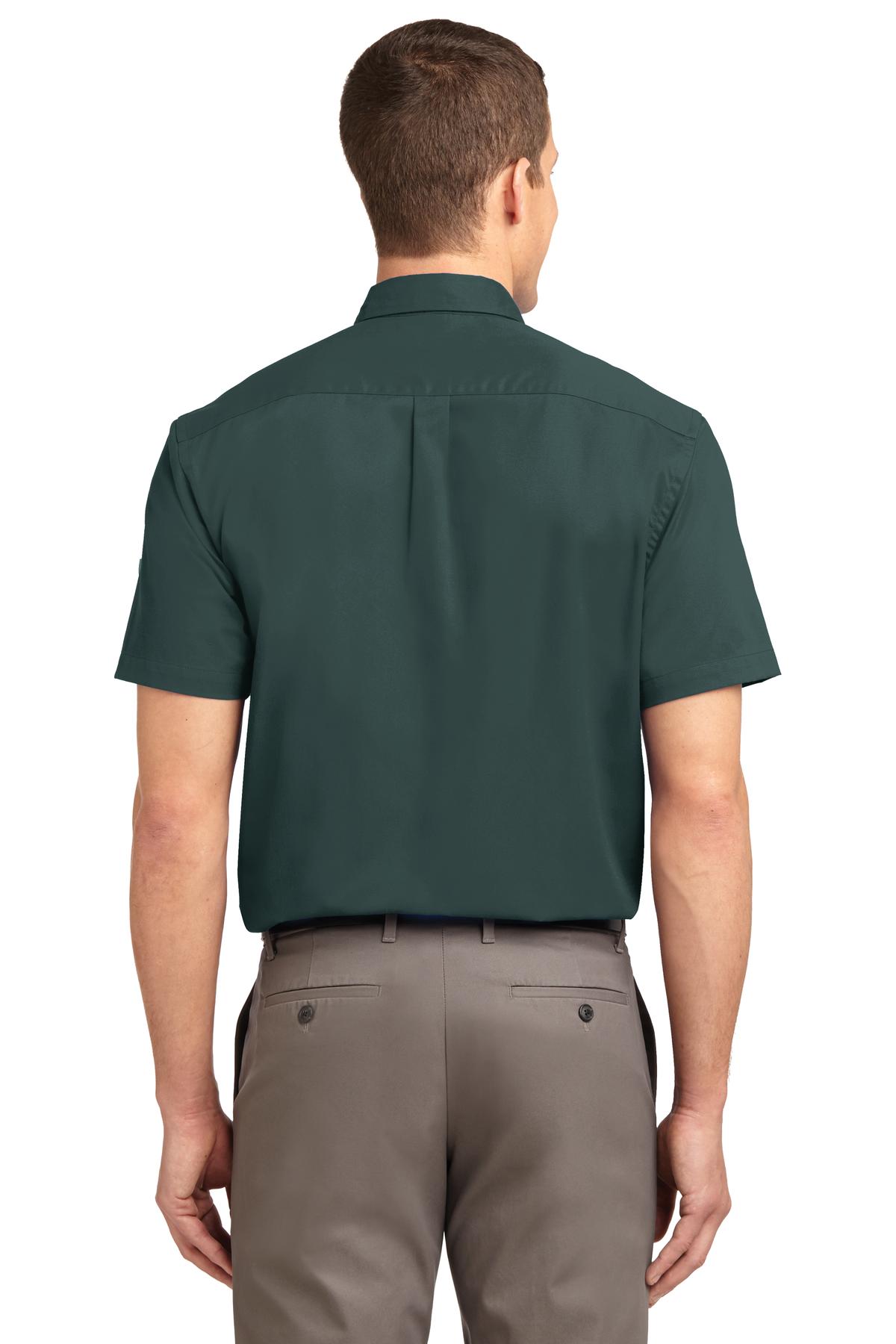Port Authority Tall Short Sleeve Easy Care Shirt - Dark Green/ Navy