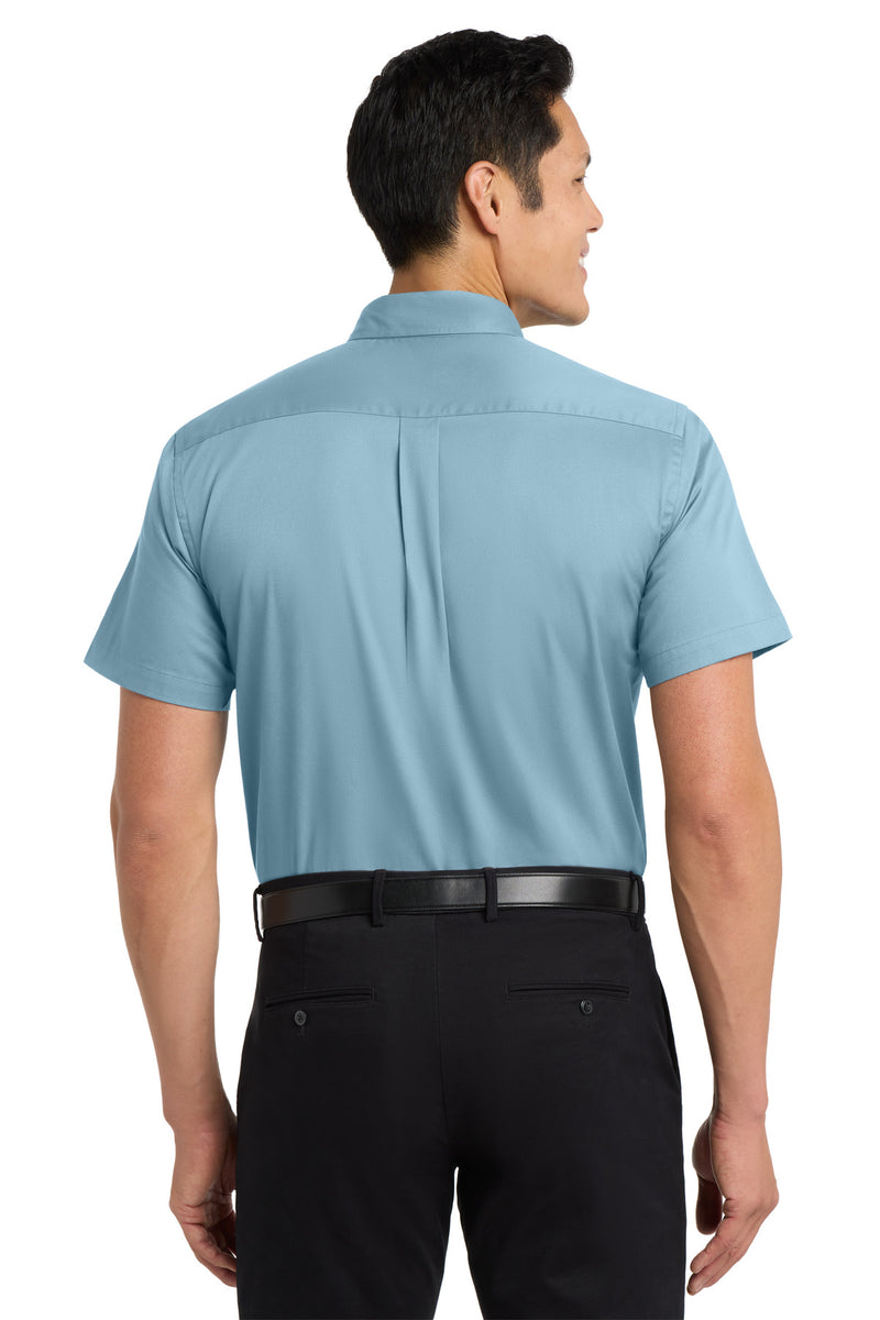 Port Authority Tall Short Sleeve Easy Care Shirt - Light Blue/ Light Stone