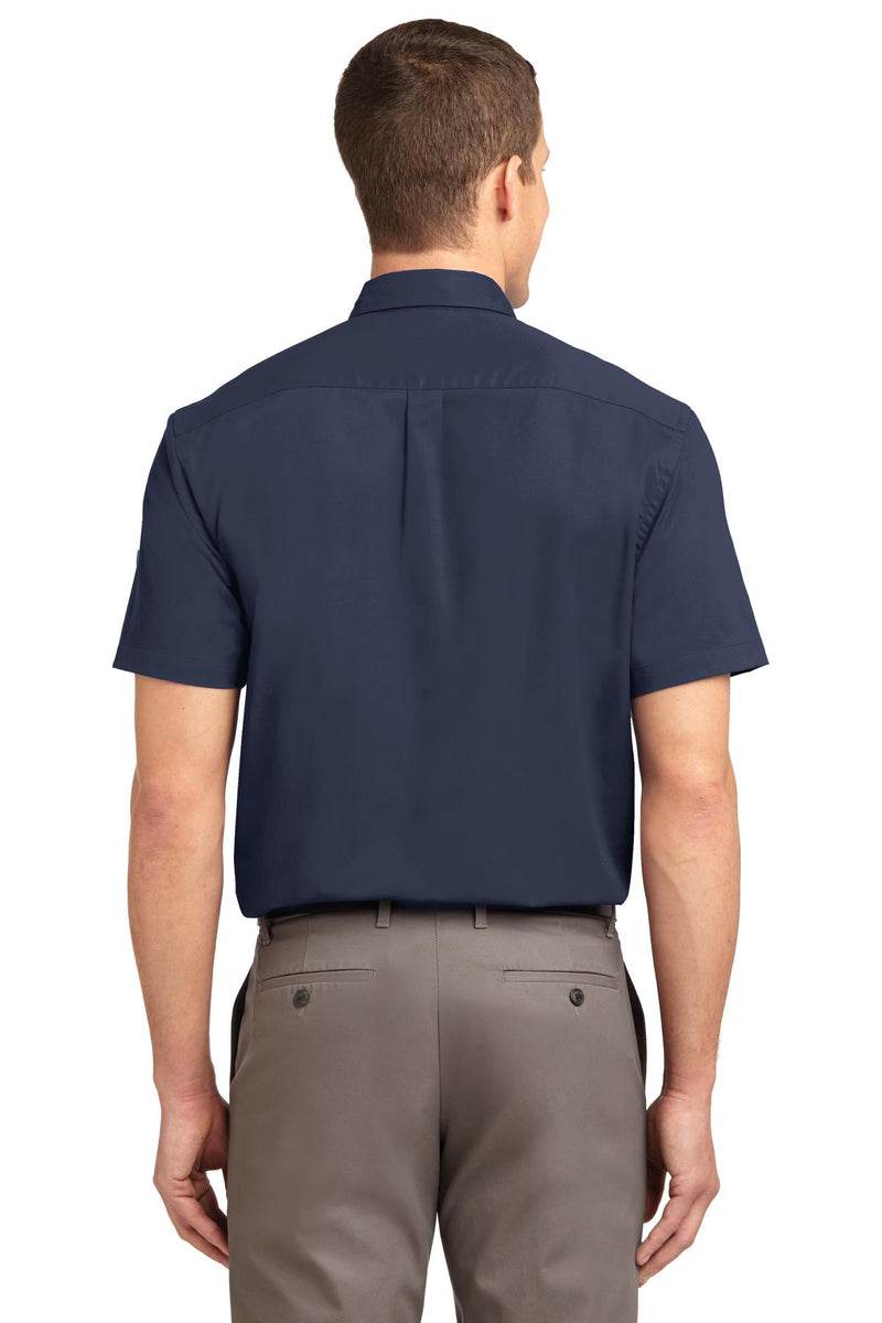 Port Authority Tall Short Sleeve Easy Care Shirt - Navy/ Light Stone