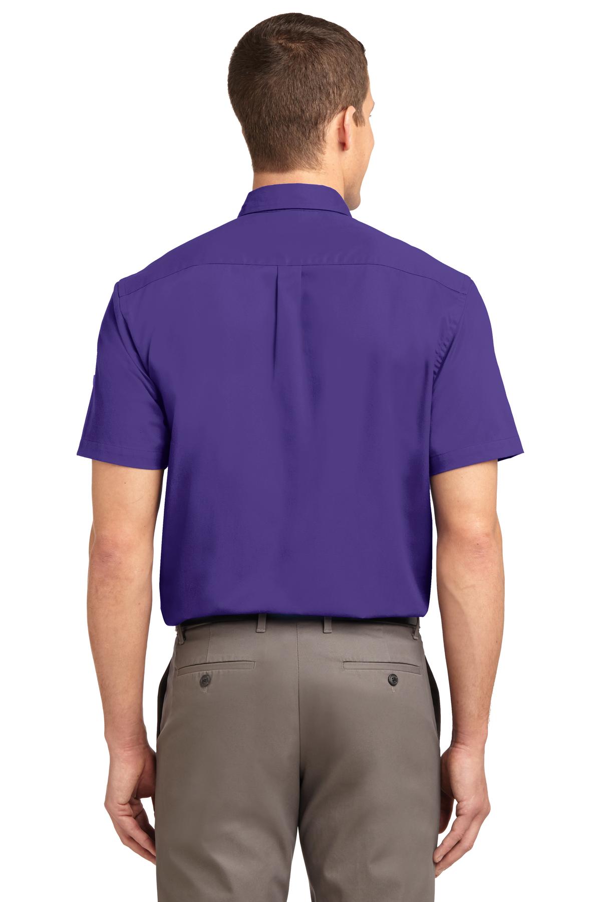 Port Authority Tall Short Sleeve Easy Care Shirt - Purple/ Light Stone