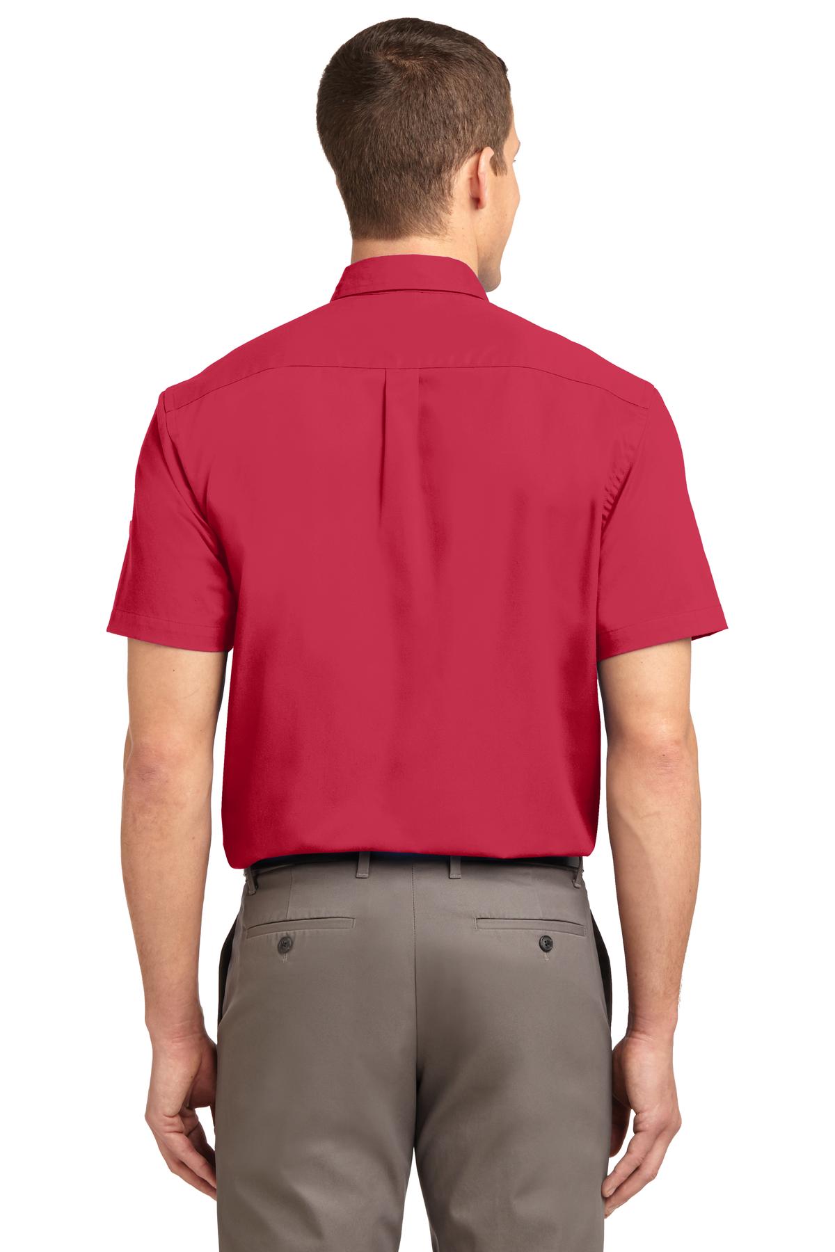 Port Authority Tall Short Sleeve Easy Care Shirt - Red/ Light Stone