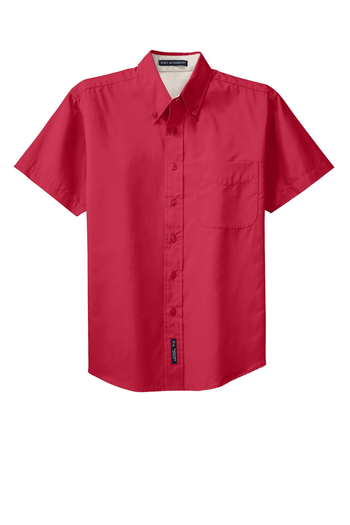 Port Authority Tall Short Sleeve Easy Care Shirt - Red/ Light Stone