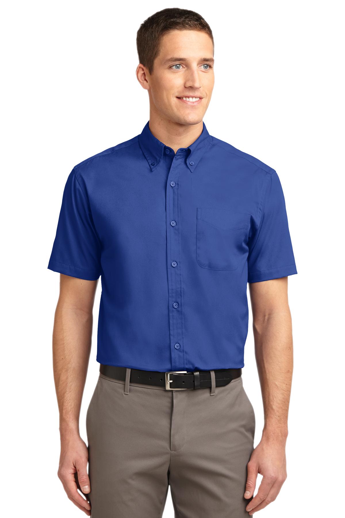 Port Authority Tall Short Sleeve Easy Care Shirt - Royal/ Classic Navy