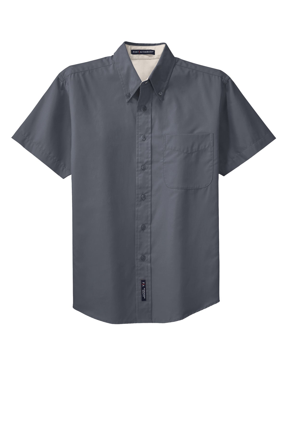 Port Authority Tall Short Sleeve Easy Care Shirt - Steel Grey/ Light Stone