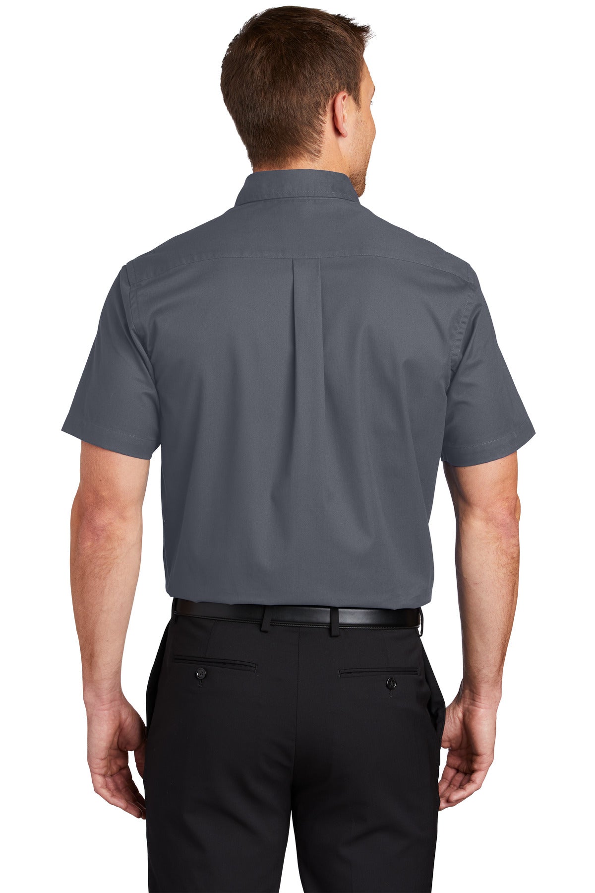 Port Authority Tall Short Sleeve Easy Care Shirt - Steel Grey/ Light Stone