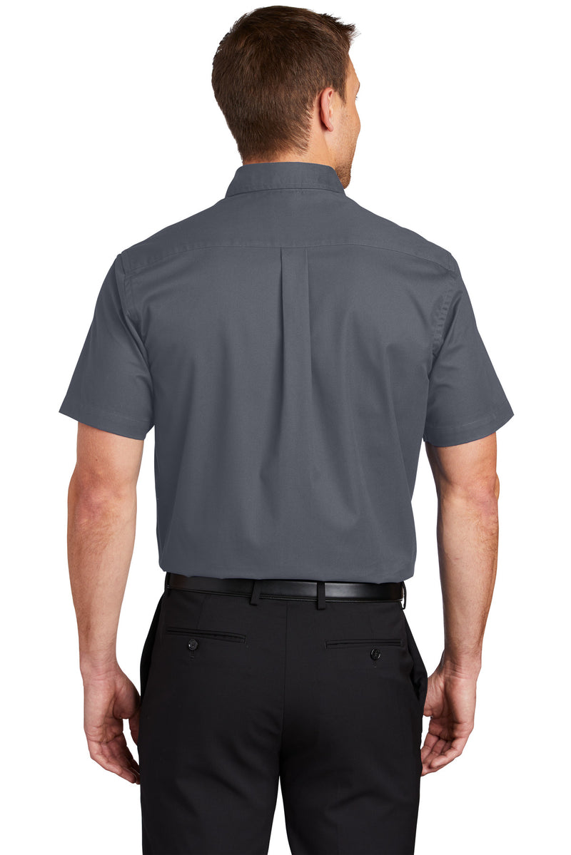 Port Authority Tall Short Sleeve Easy Care Shirt - Steel Grey/ Light Stone
