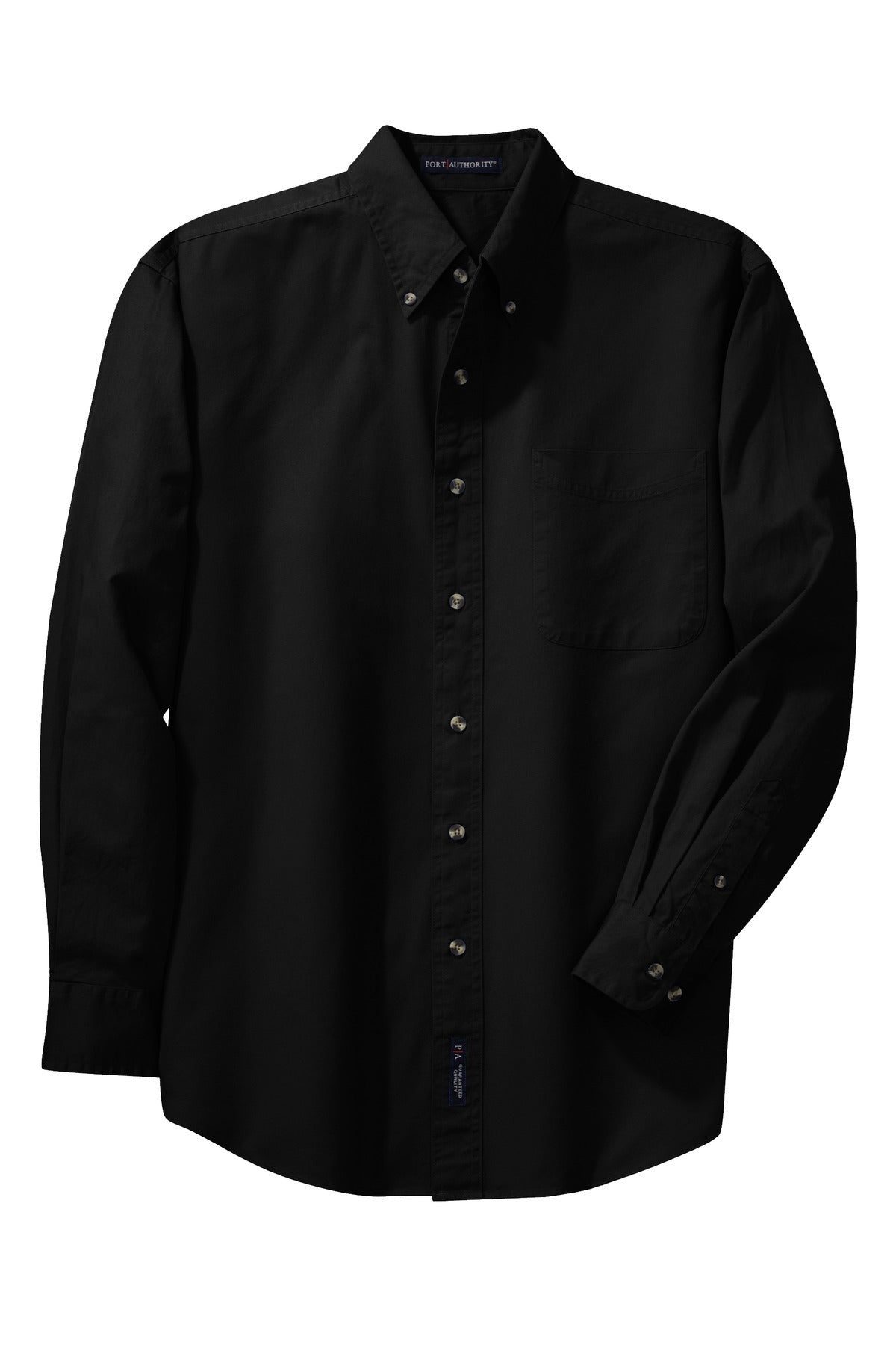Port Authority Tall Long Sleeve Twill Shirt - Black