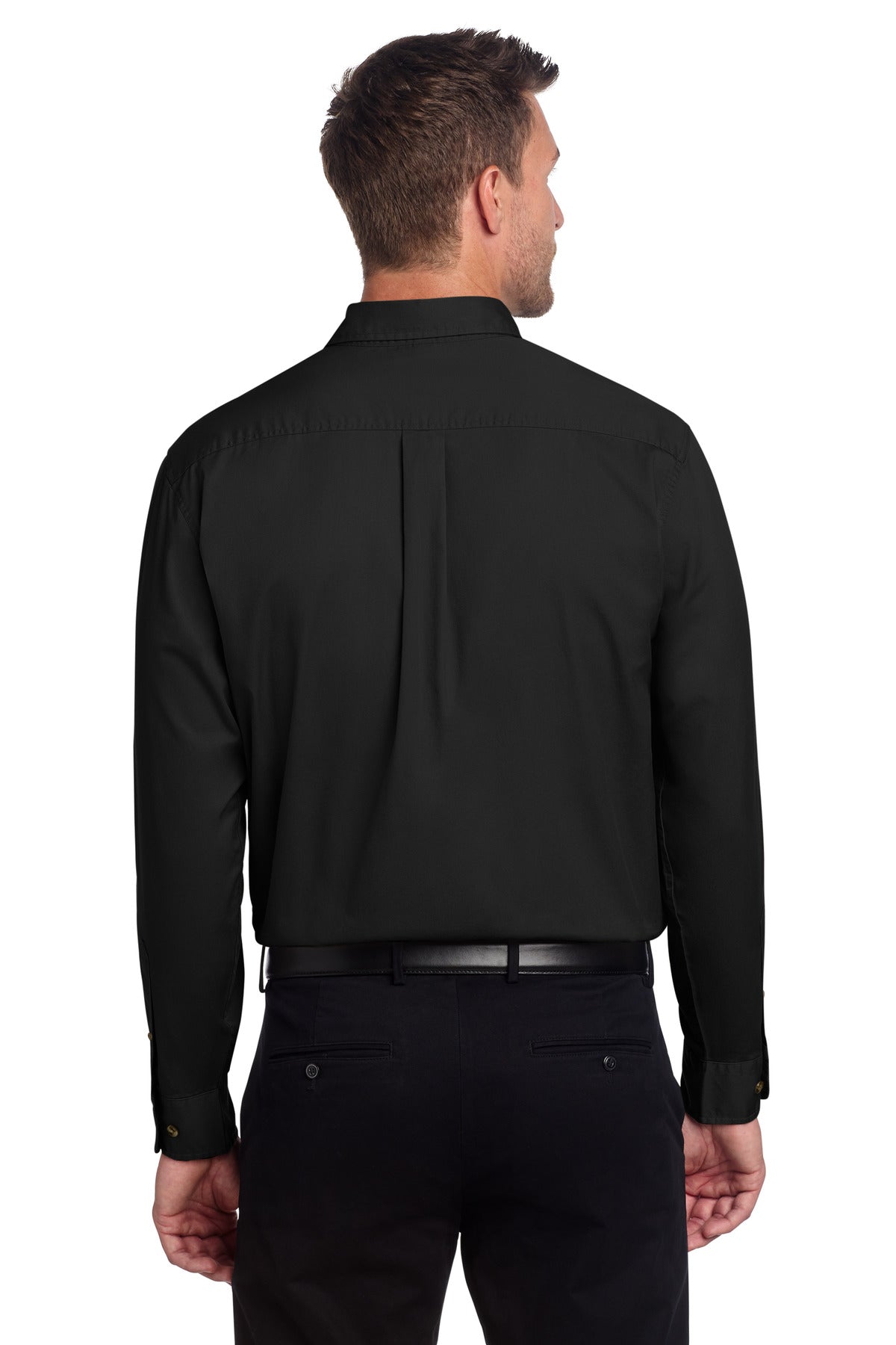 Port Authority Tall Long Sleeve Twill Shirt - Black