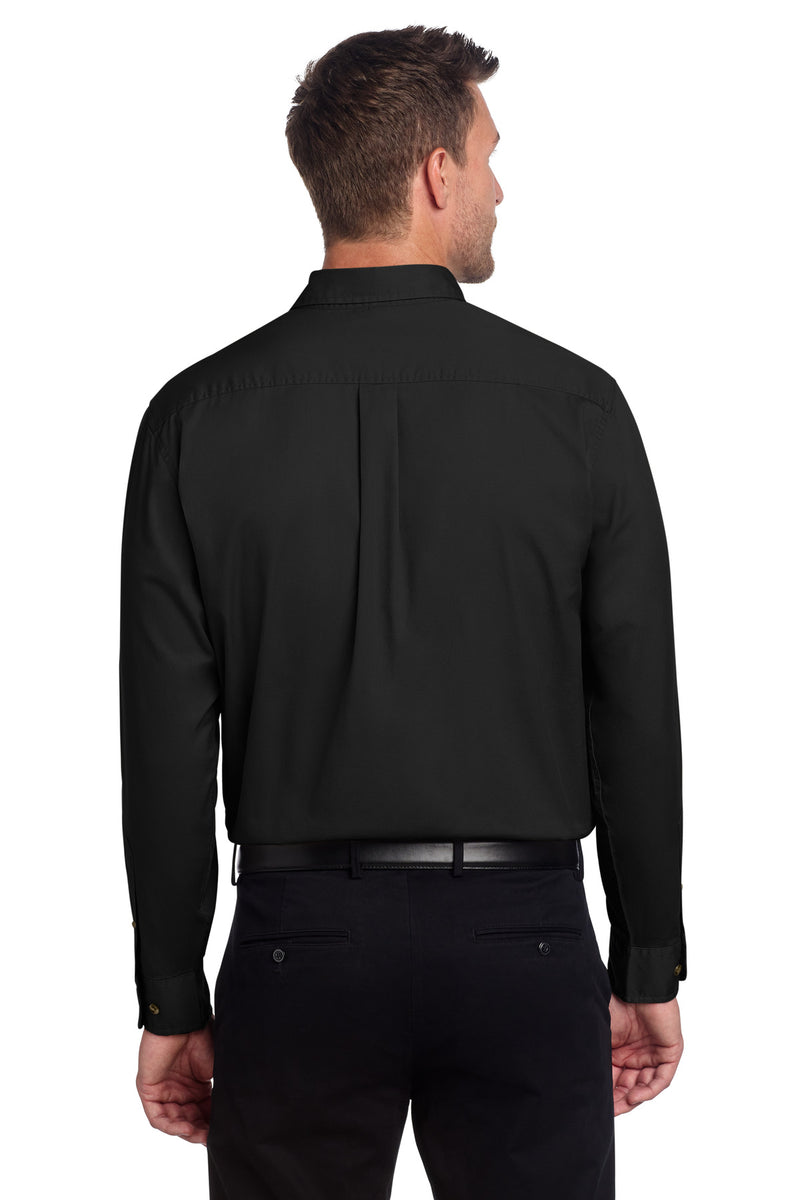 Port Authority Tall Long Sleeve Twill Shirt - Black