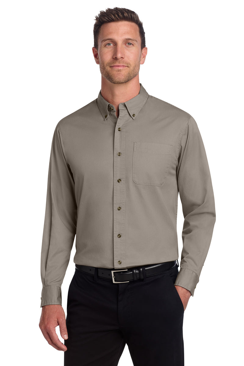 Port Authority Tall Long Sleeve Twill Shirt - Khaki