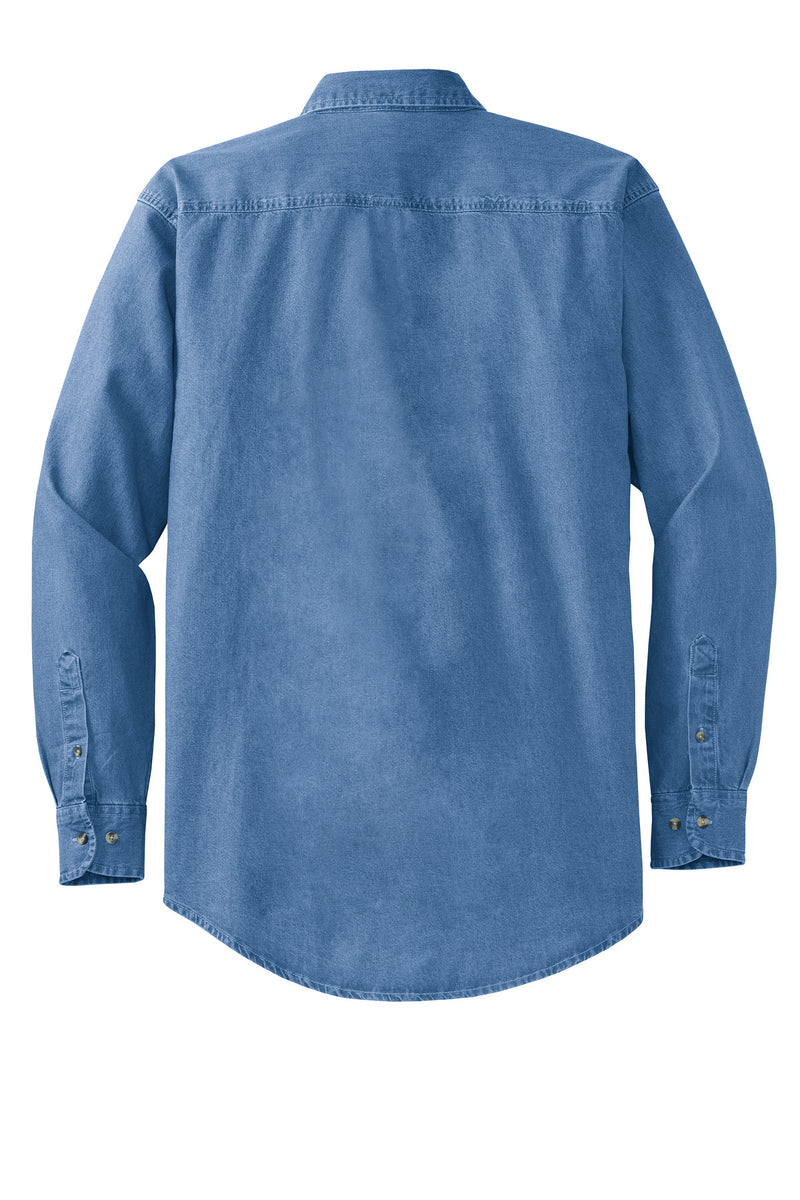 Port Authority Tall Long Sleeve Denim Shirt - Faded Blue