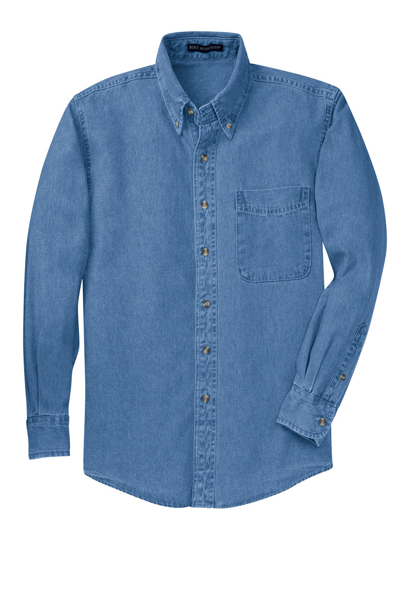 Port Authority Tall Long Sleeve Denim Shirt - Faded Blue