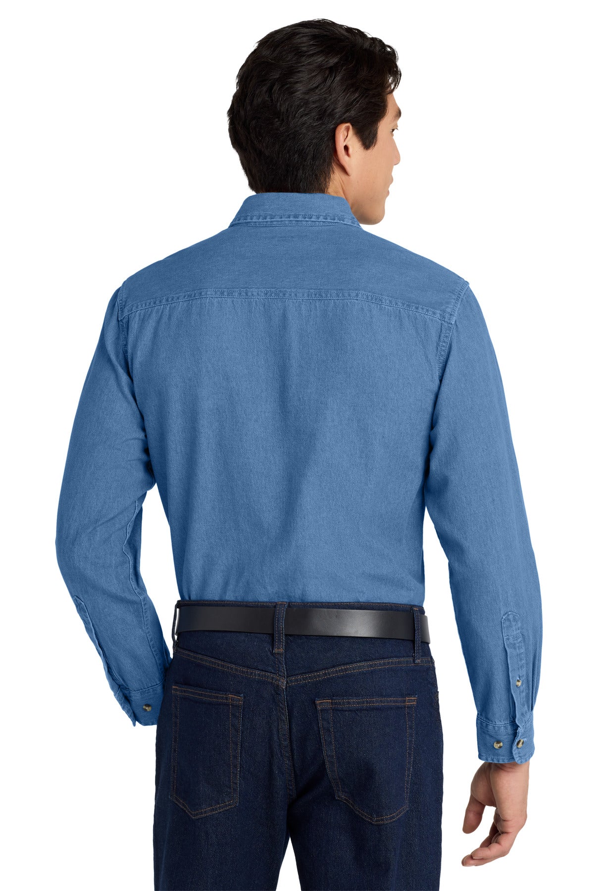 Port Authority Tall Long Sleeve Denim Shirt - Faded Blue