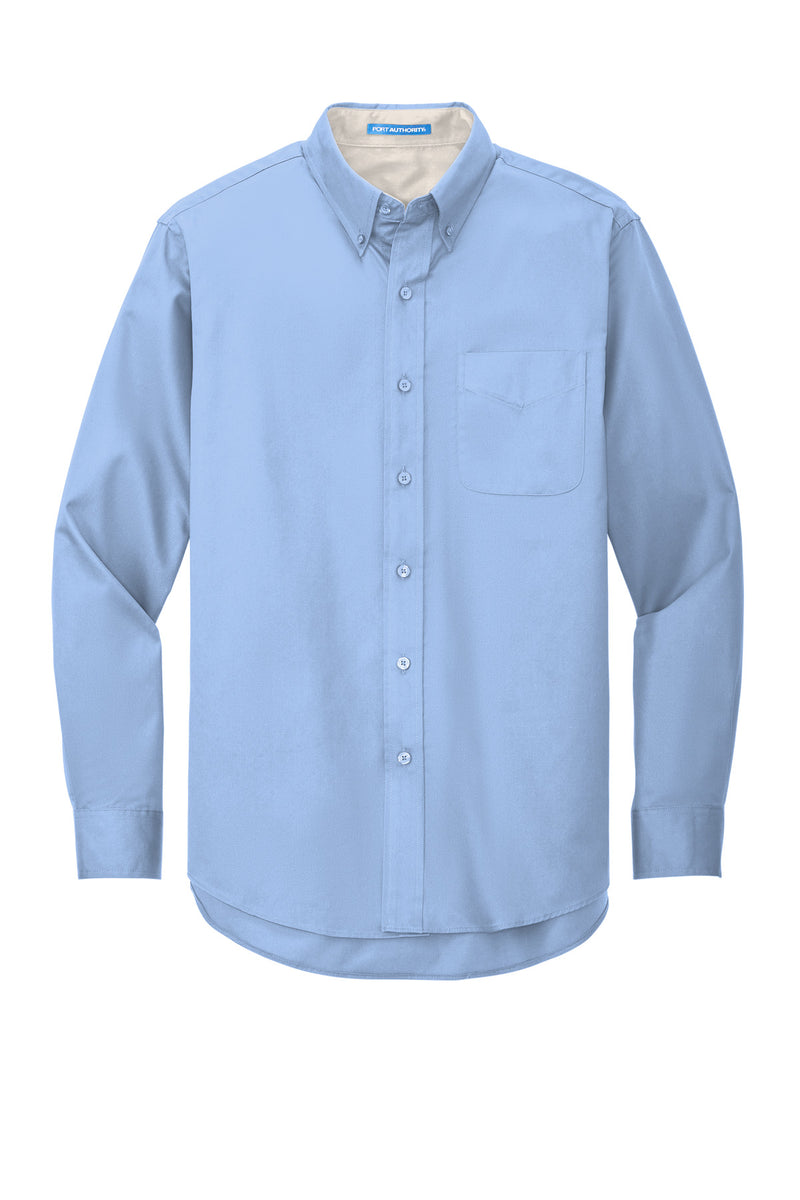 Port Authority Tall Long Sleeve Easy Care Shirt - Light Blue/ Light Stone