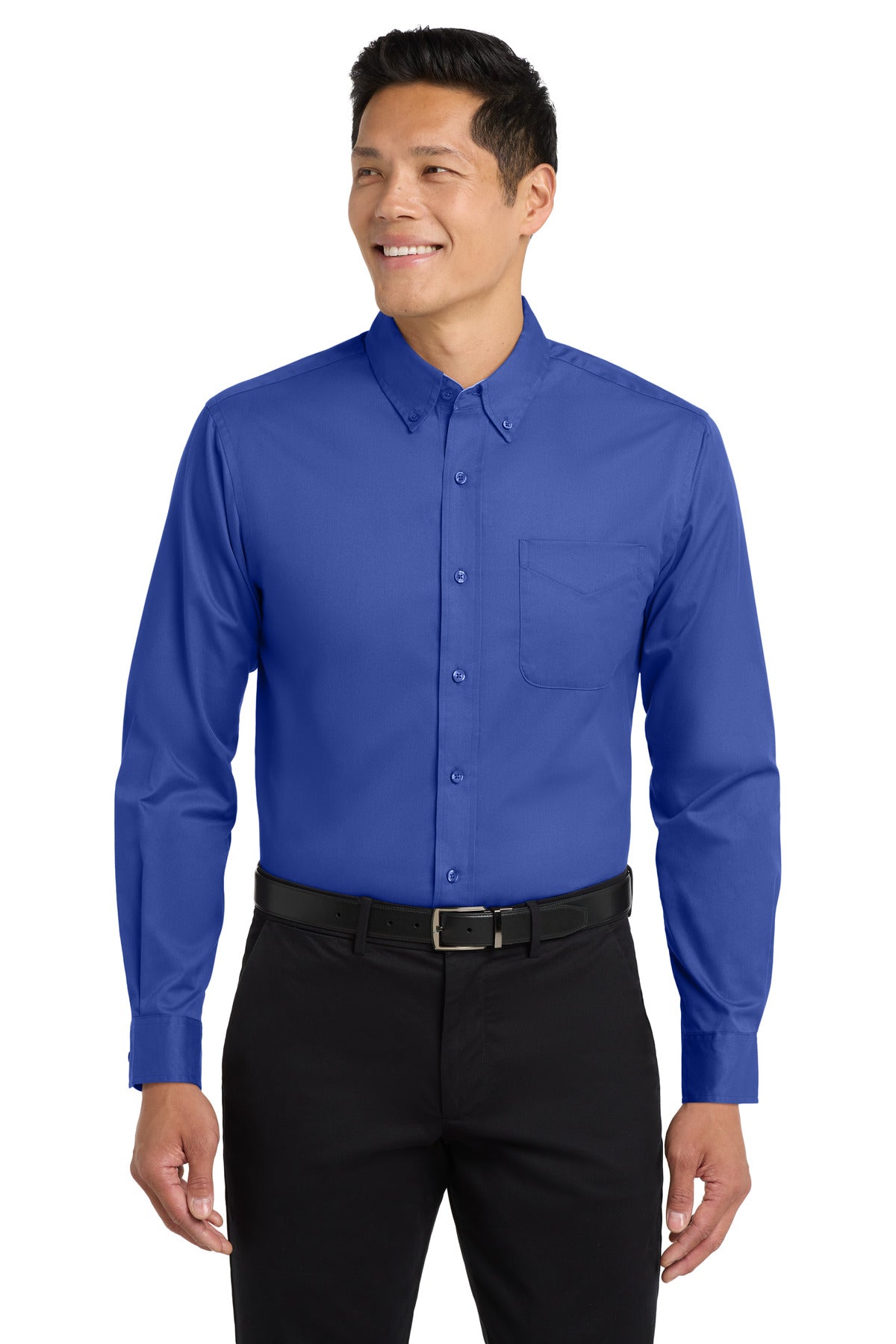 Port Authority Tall Long Sleeve Easy Care Shirt - Royal/ Classic Navy