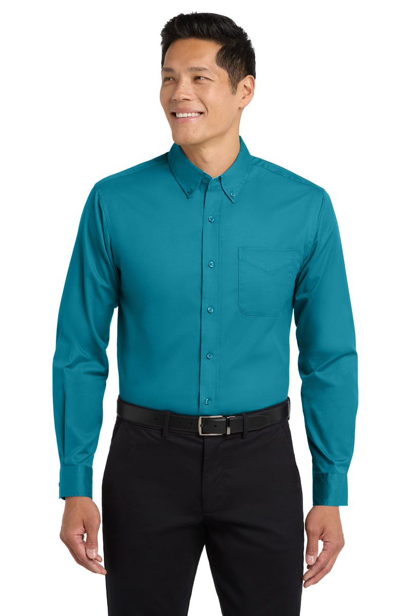 Port Authority Tall Long Sleeve Easy Care Shirt - Teal Green