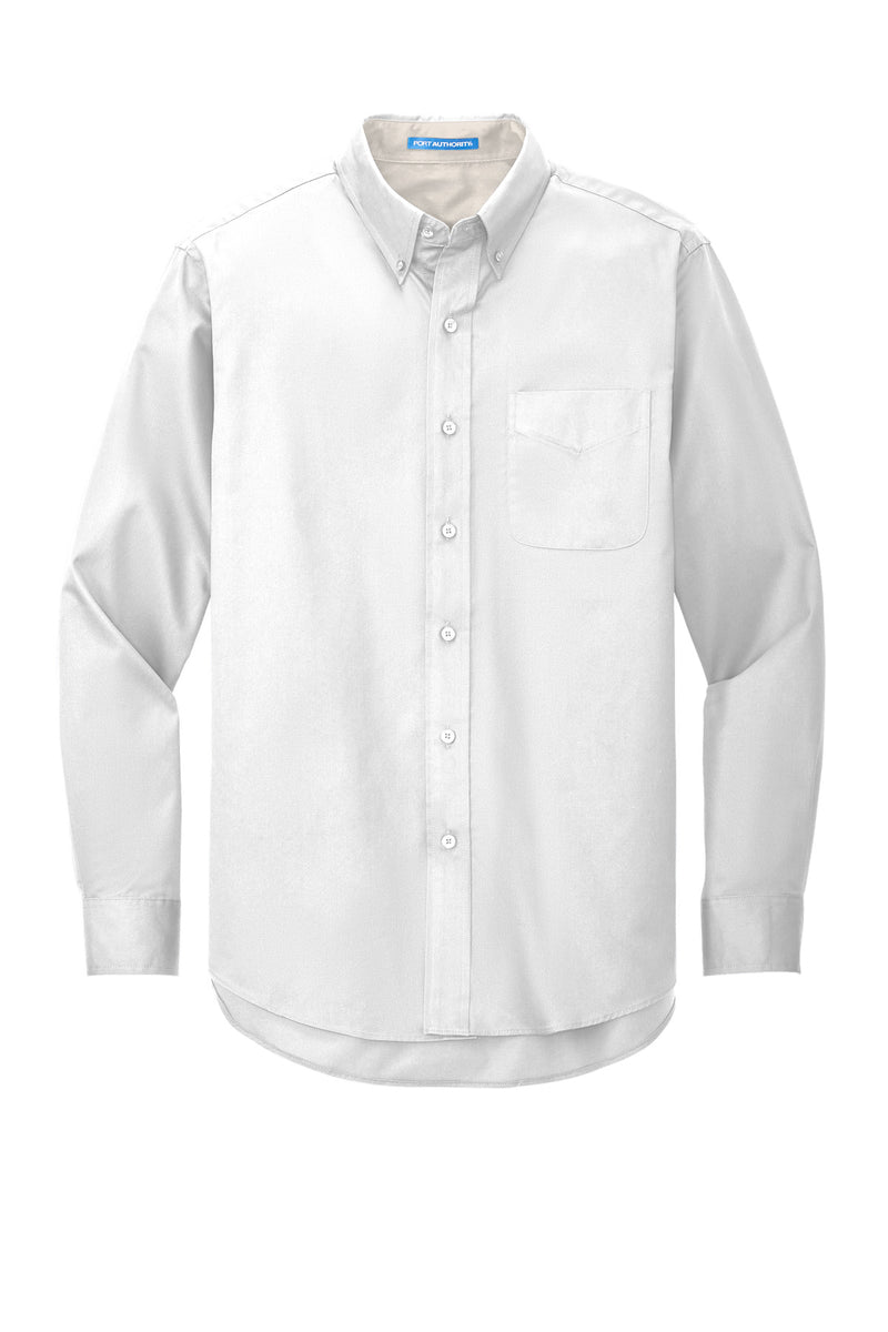Port Authority Tall Long Sleeve Easy Care Shirt - White/ Light Stone