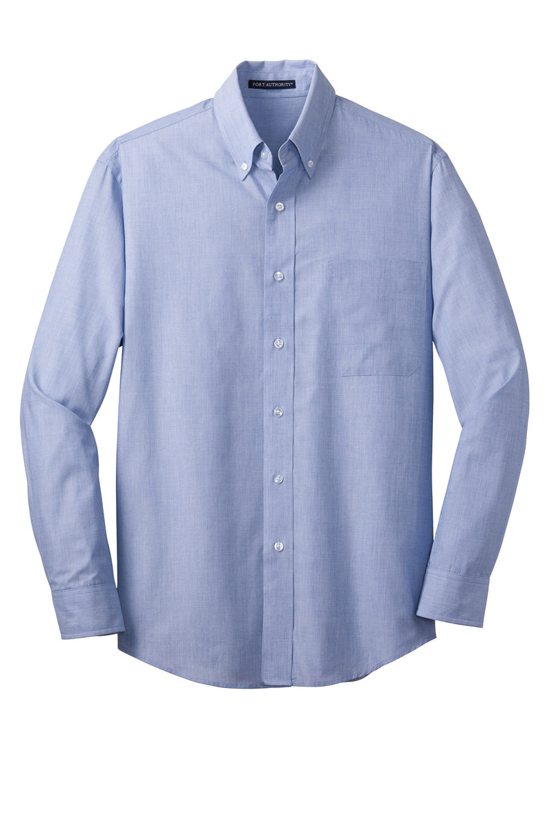 Port Authority Tall Crosshatch Easy Care Shirt - Chambray Blue