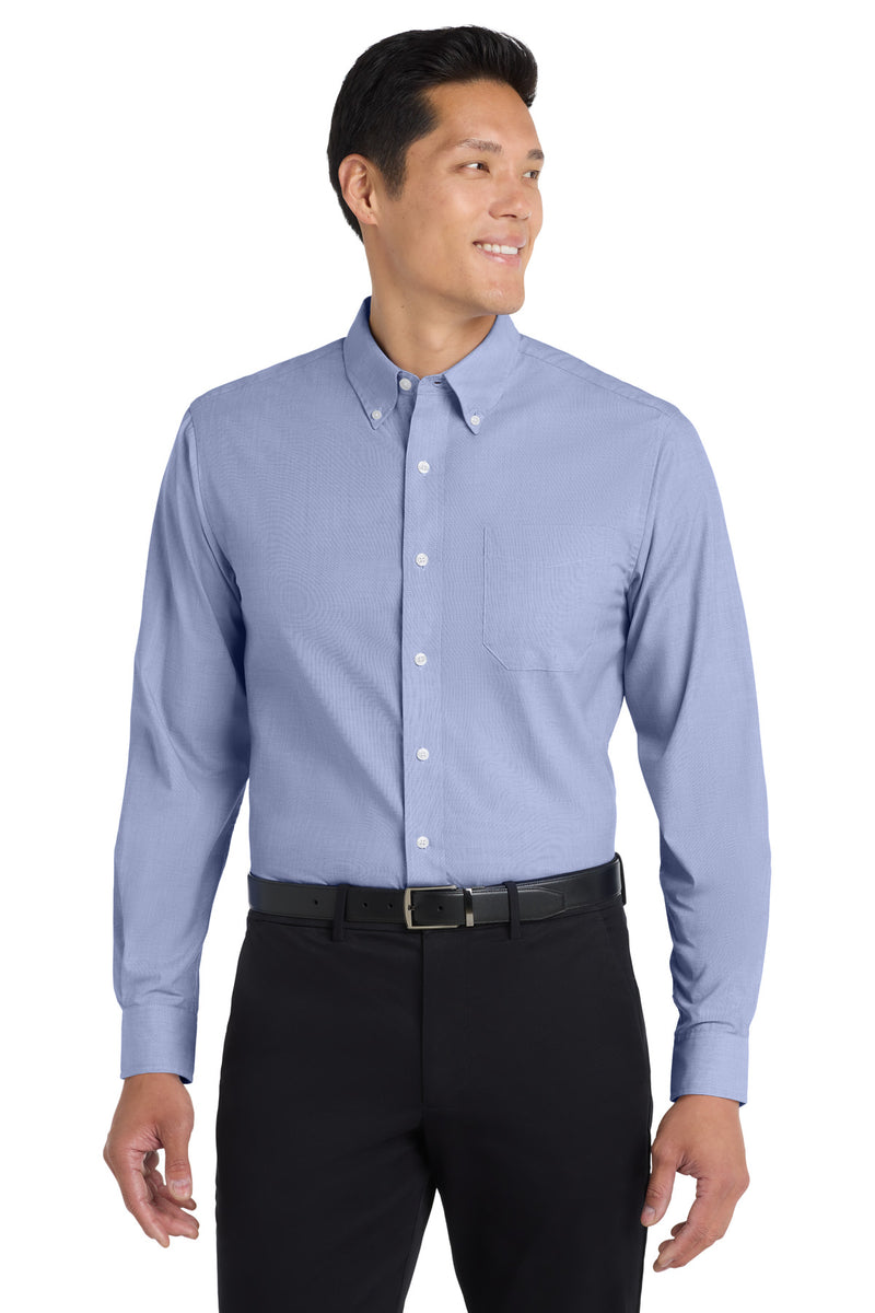 Port Authority Tall Crosshatch Easy Care Shirt - Chambray Blue