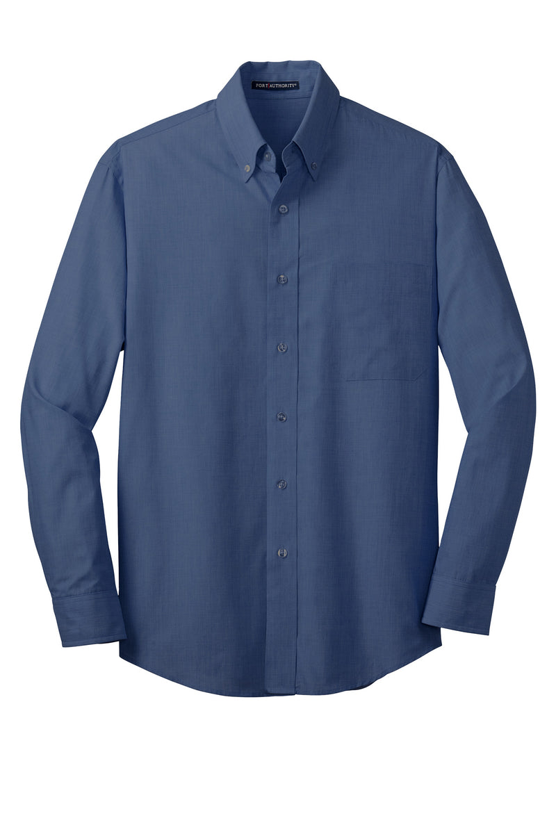Port Authority Tall Crosshatch Easy Care Shirt - Deep Blue