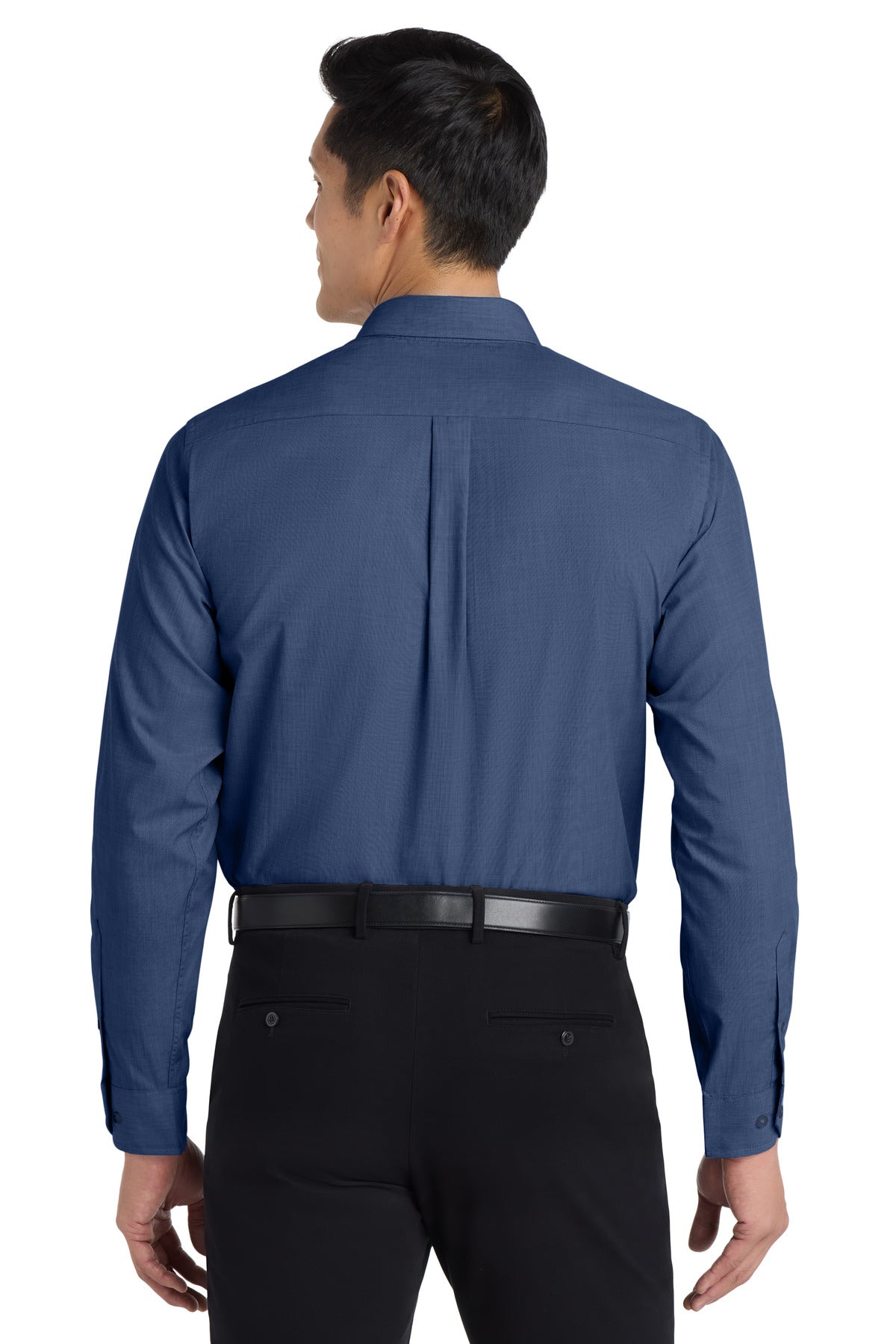 Port Authority Tall Crosshatch Easy Care Shirt - Deep Blue