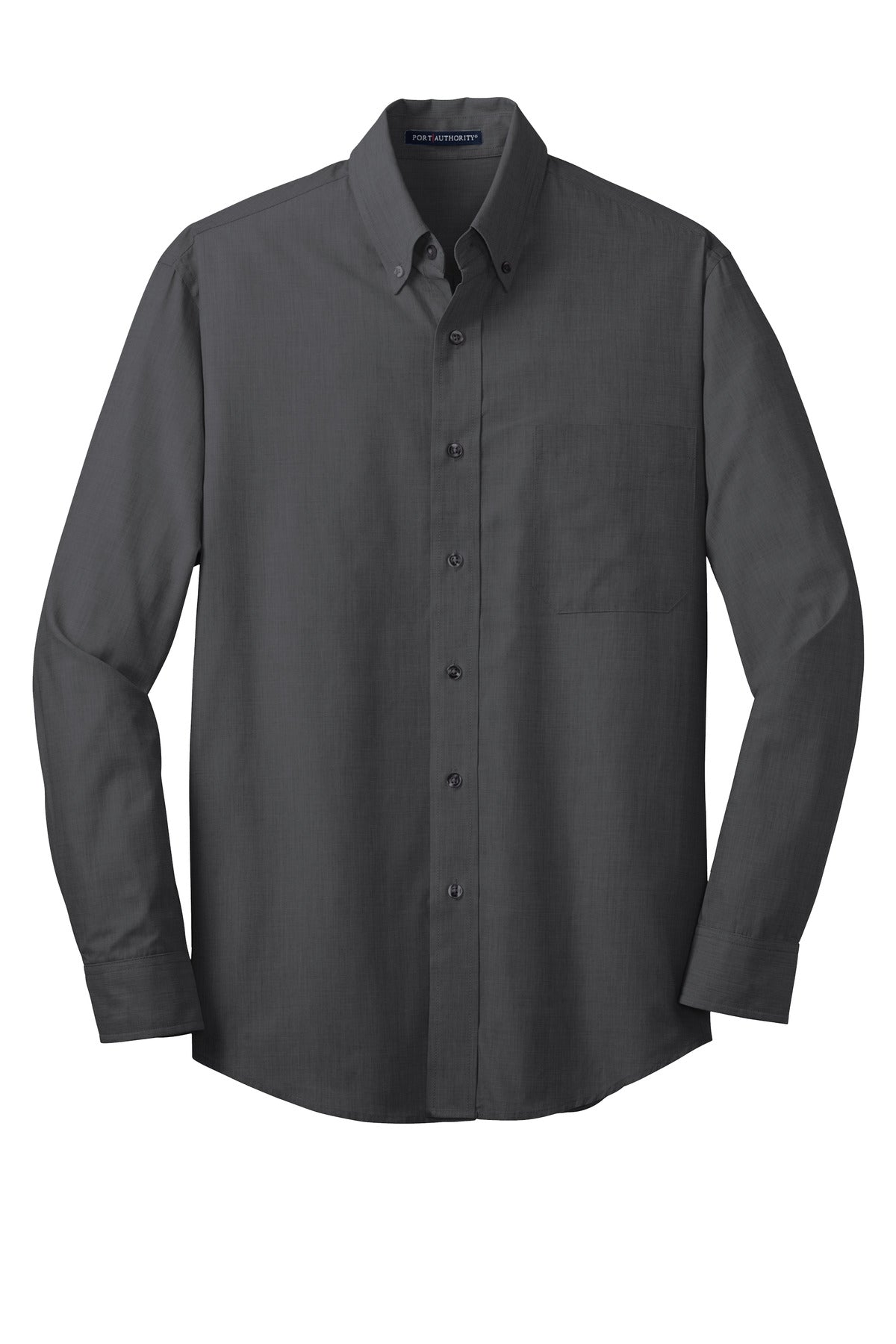 Port Authority Tall Crosshatch Easy Care Shirt - Soft Black