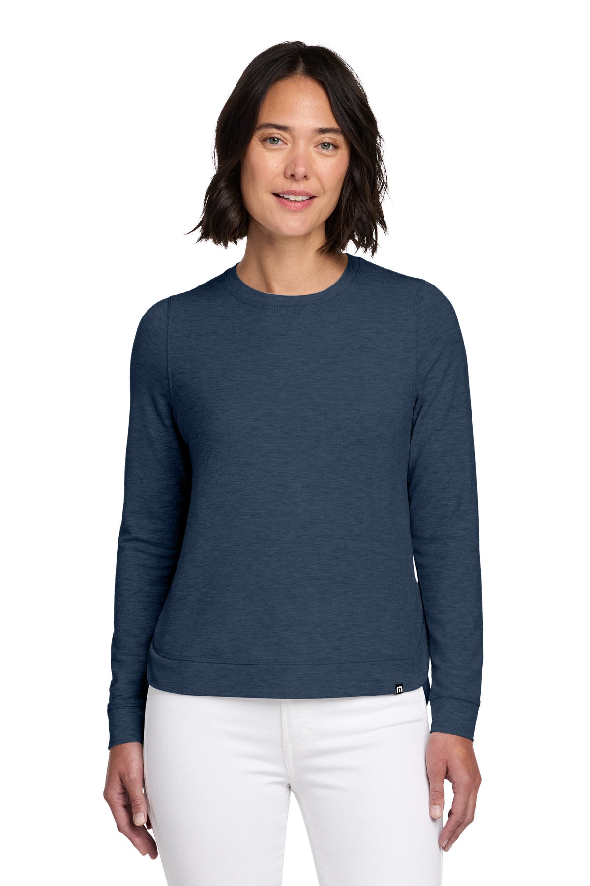 TravisMathew Women's Long Weekend Crew - Blue Nights Heather
