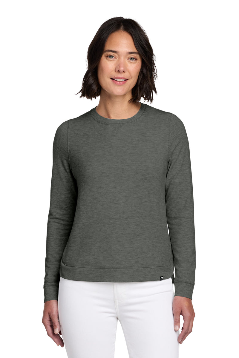 TravisMathew Women's Long Weekend Crew - Dark Grey Heather