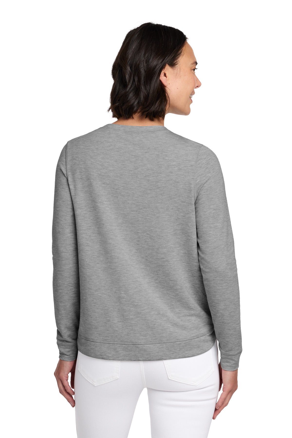 TravisMathew Women's Long Weekend Crew - Light Grey Heather