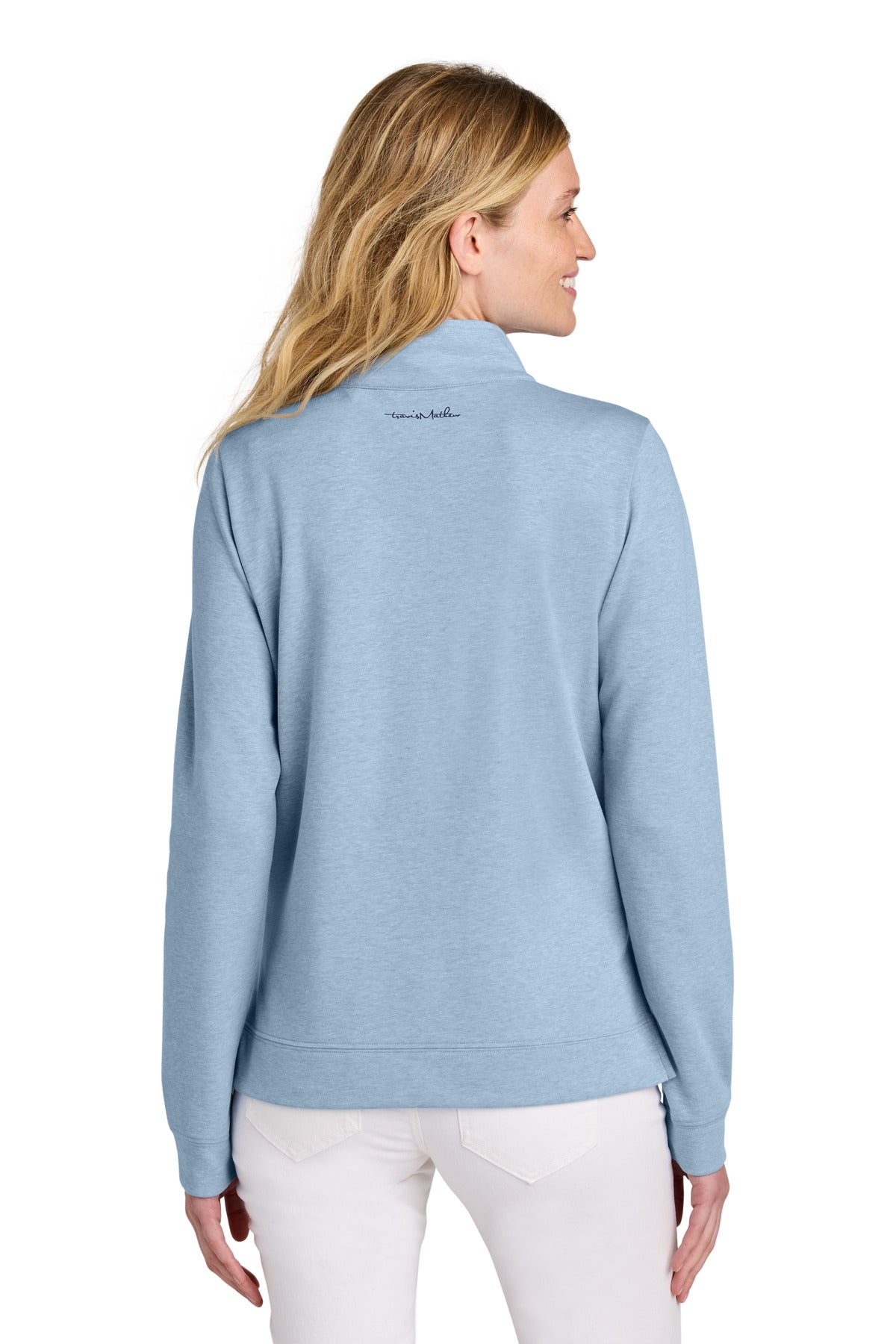 TravisMathew Women's Coveside 1/2-Zip - Light Blue Heather