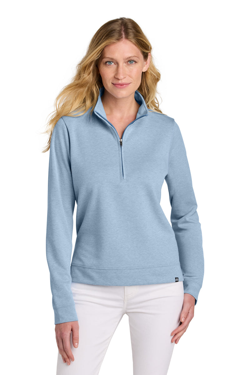 TravisMathew Women's Coveside 1/2-Zip - Light Blue Heather