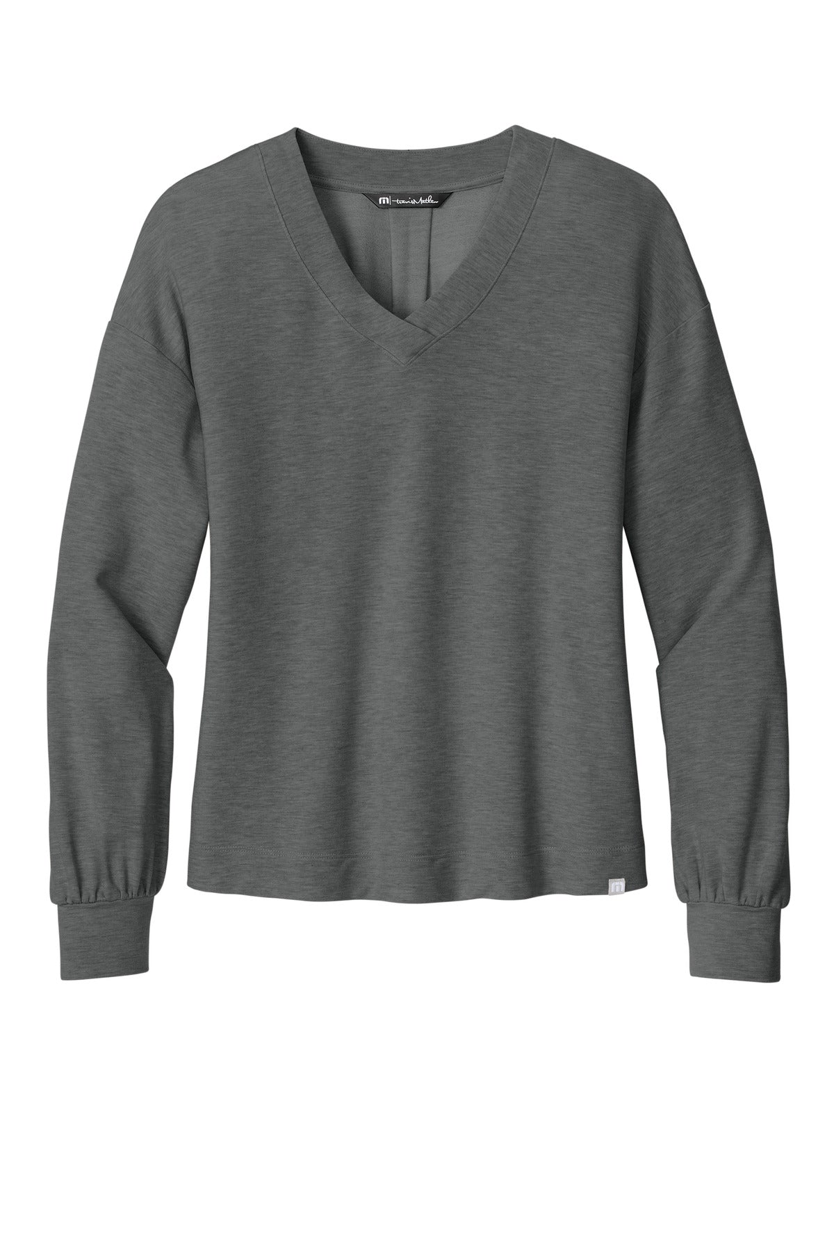 TravisMathew Women's Long Weekend V-Neck - Dark Grey Heather