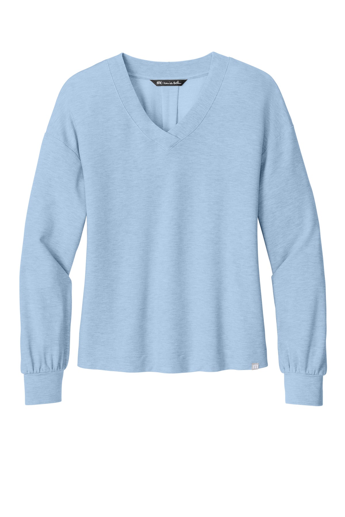 TravisMathew Women's Long Weekend V-Neck - Kentucky Blue Heather