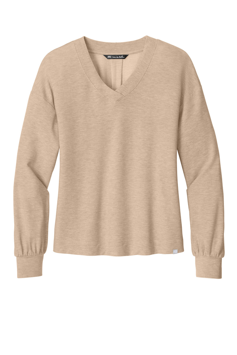 TravisMathew Women's Long Weekend V-Neck - Natural Heather