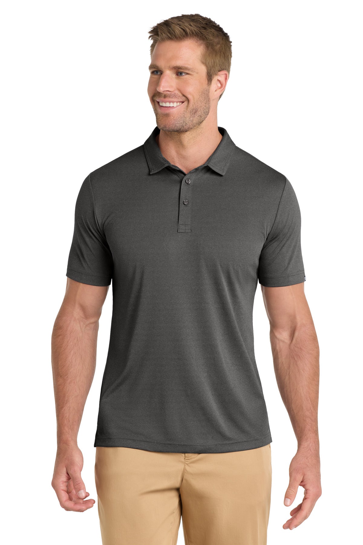 TravisMathew Coto Performance Polo - Quiet Shade Grey/ Black