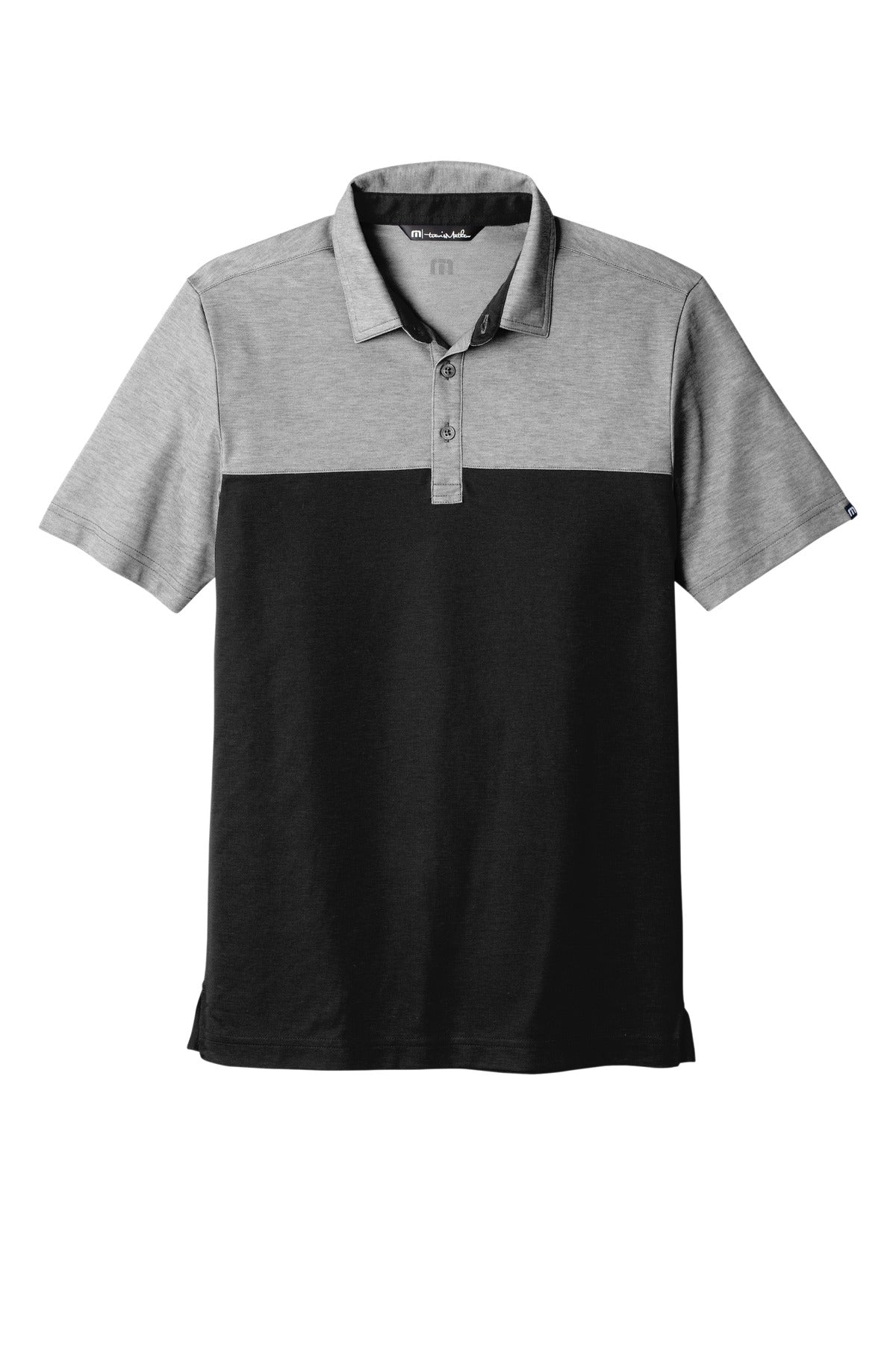 TravisMathew Oceanside Blocked Polo - Black Heather/ Black