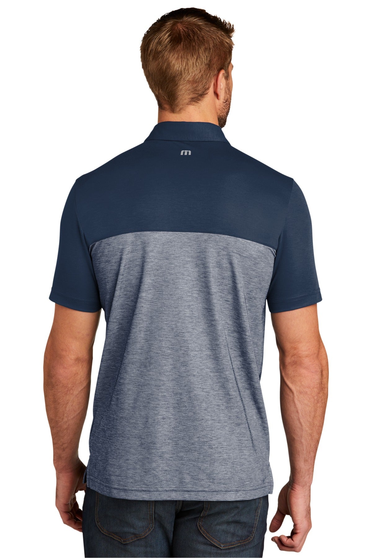 TravisMathew Oceanside Blocked Polo - Blue Nights/ Blue Nights Heather