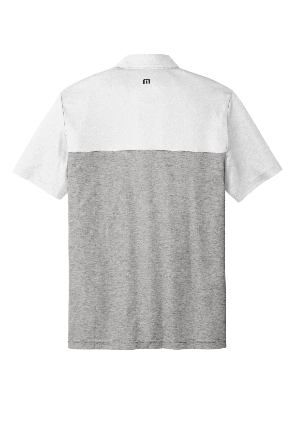 TravisMathew Oceanside Blocked Polo - White/ Quiet Shade Grey Heather