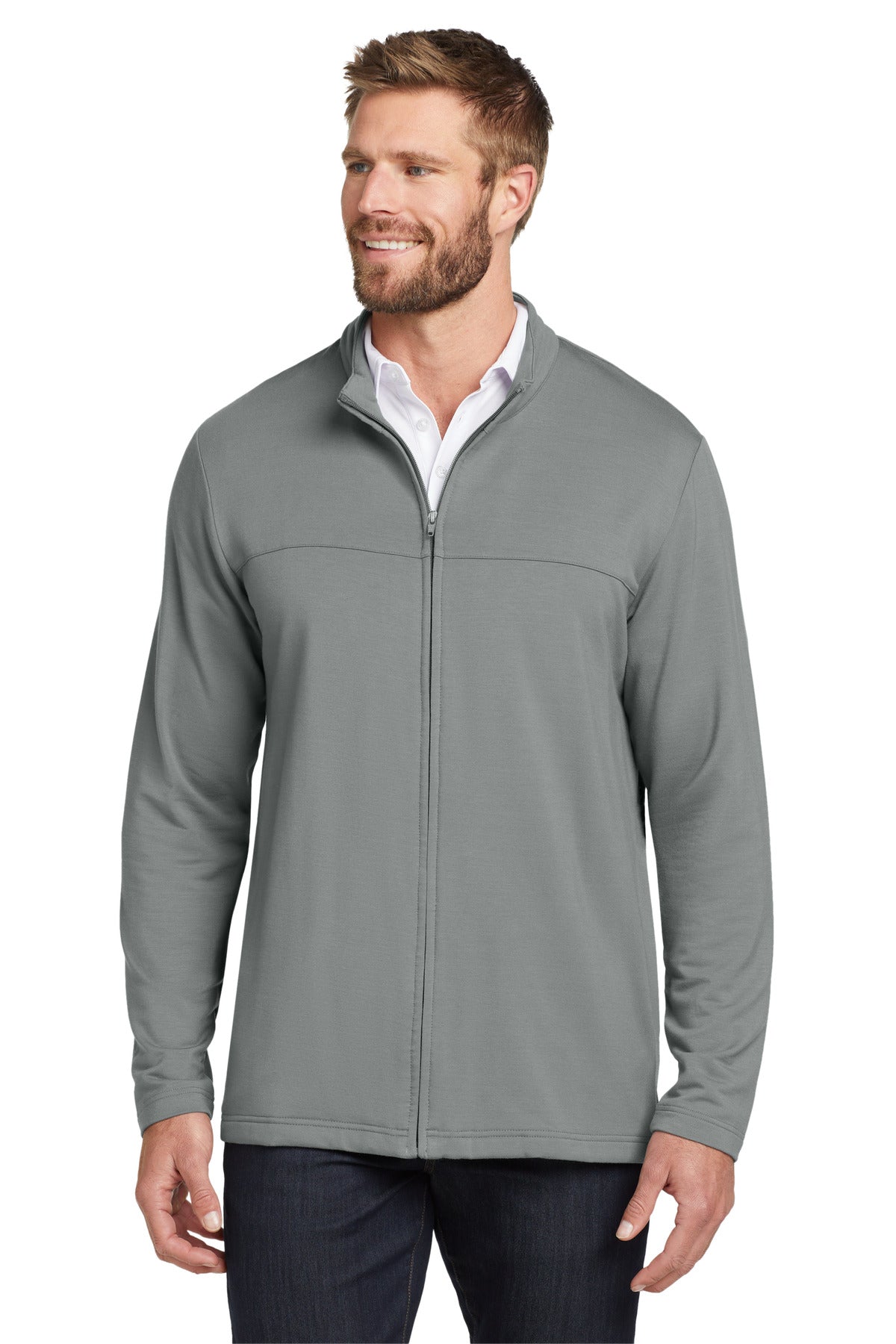 TravisMathew Newport Full-Zip Fleece - Quiet Shade Grey