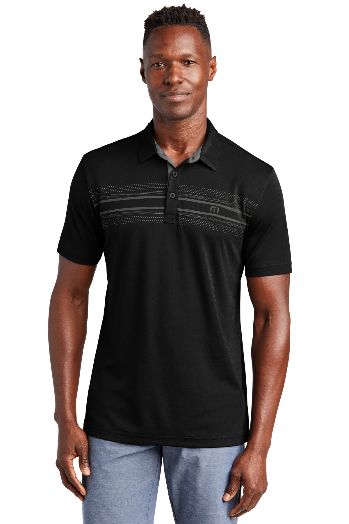 TravisMathew Monterey Chest Stripe Polo - Black
