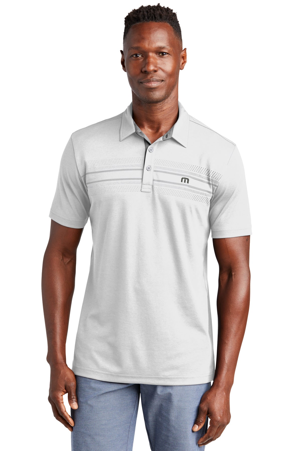 TravisMathew Monterey Chest Stripe Polo - White