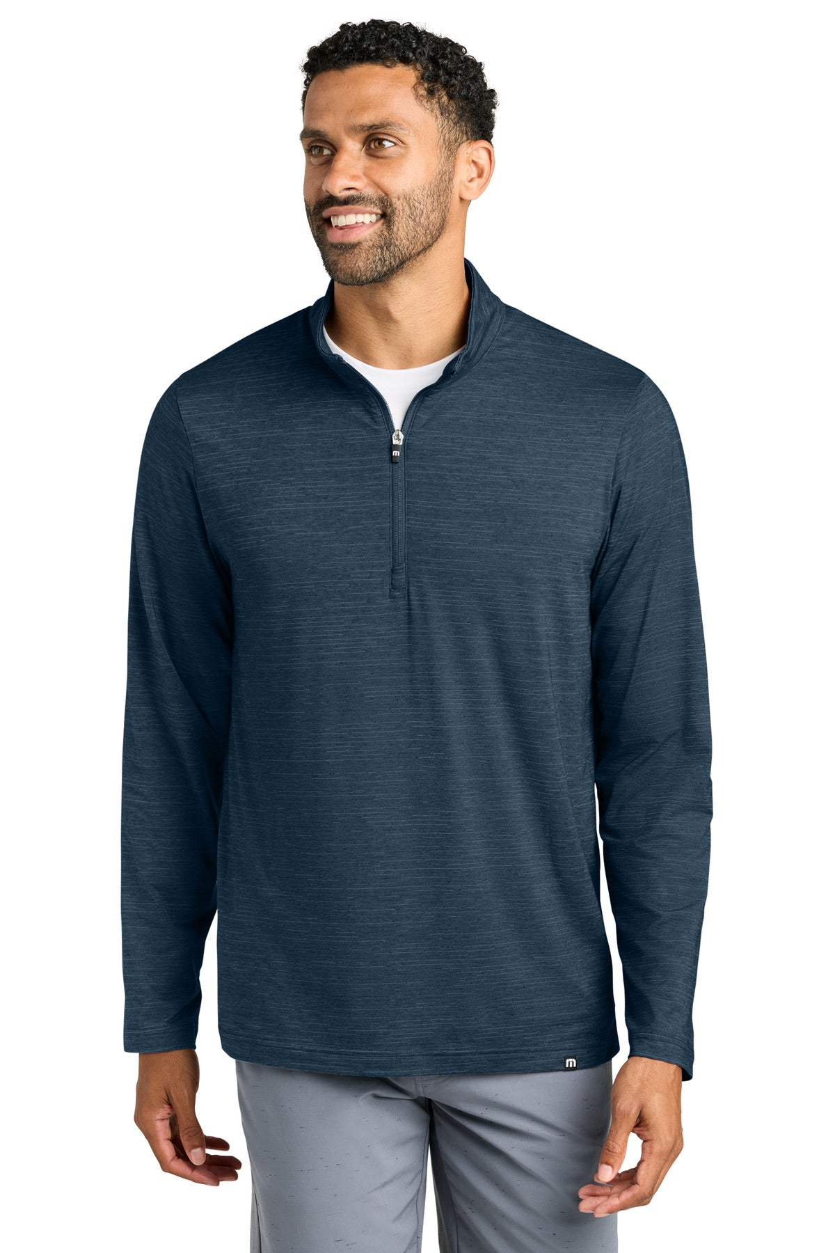 TravisMathew Crestview 1/4-Zip - Vintage Indigo Heather