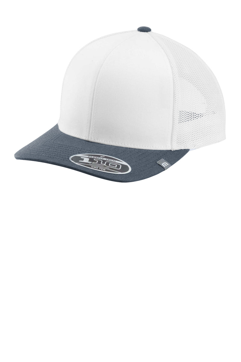 TravisMathew Cruz Colorblock Trucker Cap - White/ Vintage Indigo