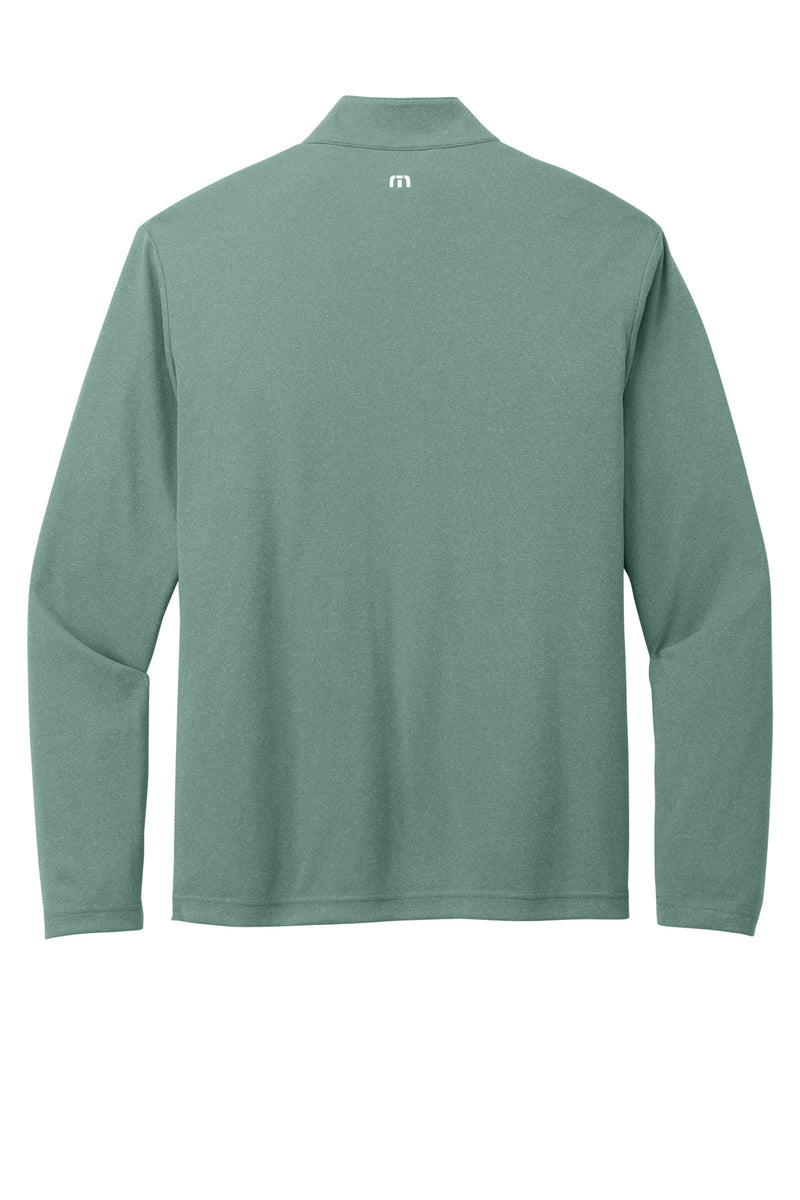 TravisMathew Coto Performance 1/4-Zip - Beryl Green Heather