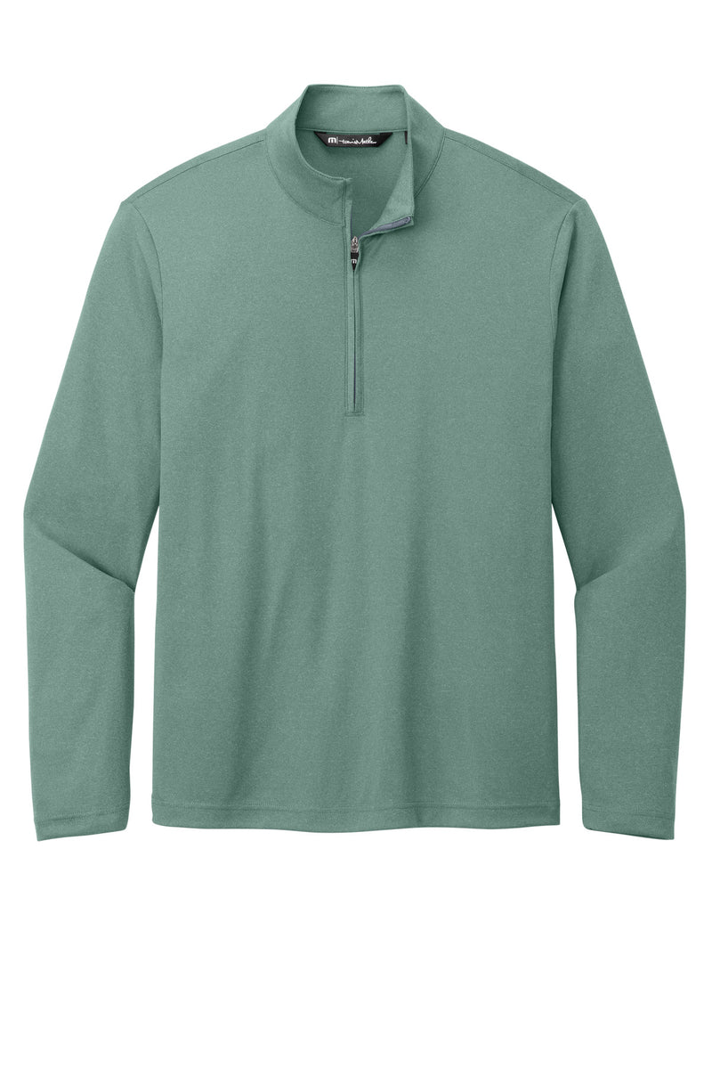 TravisMathew Coto Performance 1/4-Zip - Beryl Green Heather