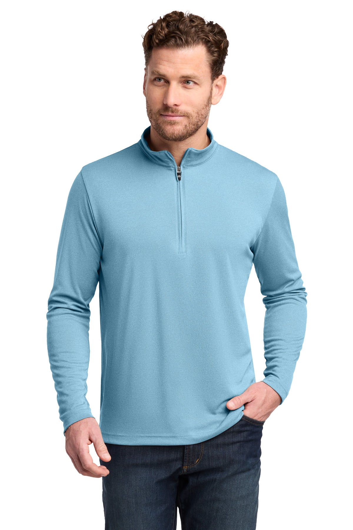 TravisMathew Coto Performance 1/4-Zip - Brilliant Blue Heather