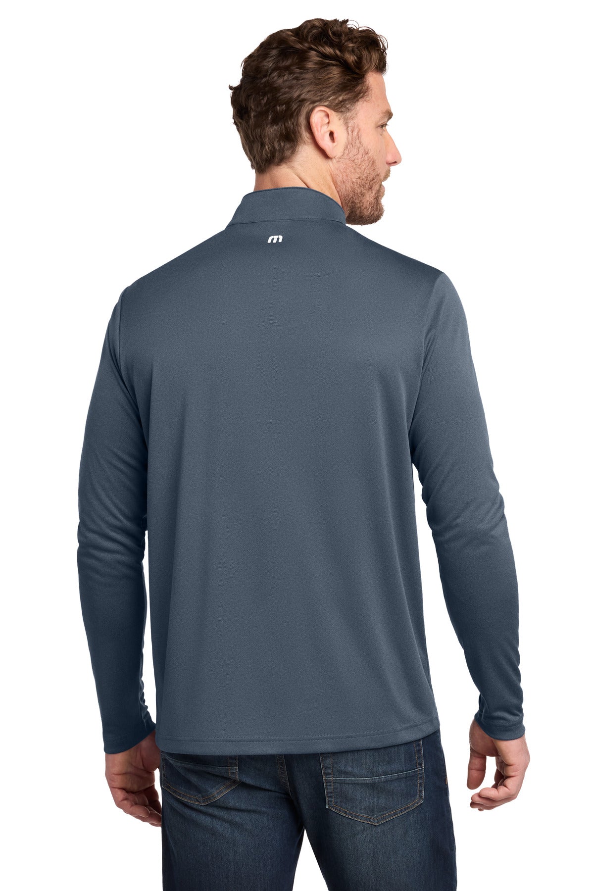 TravisMathew Coto Performance 1/4-Zip - Vintage Indigo/ Black
