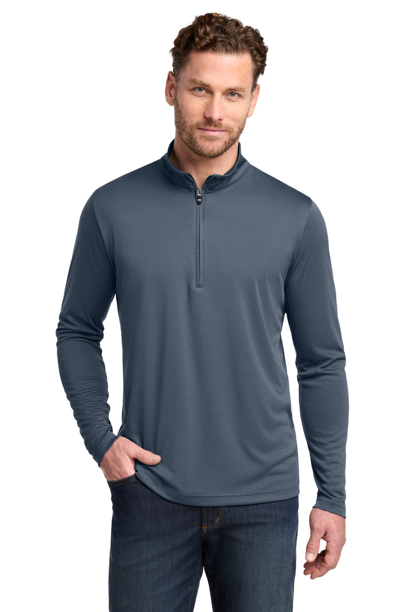 TravisMathew Coto Performance 1/4-Zip - Vintage Indigo/ Black