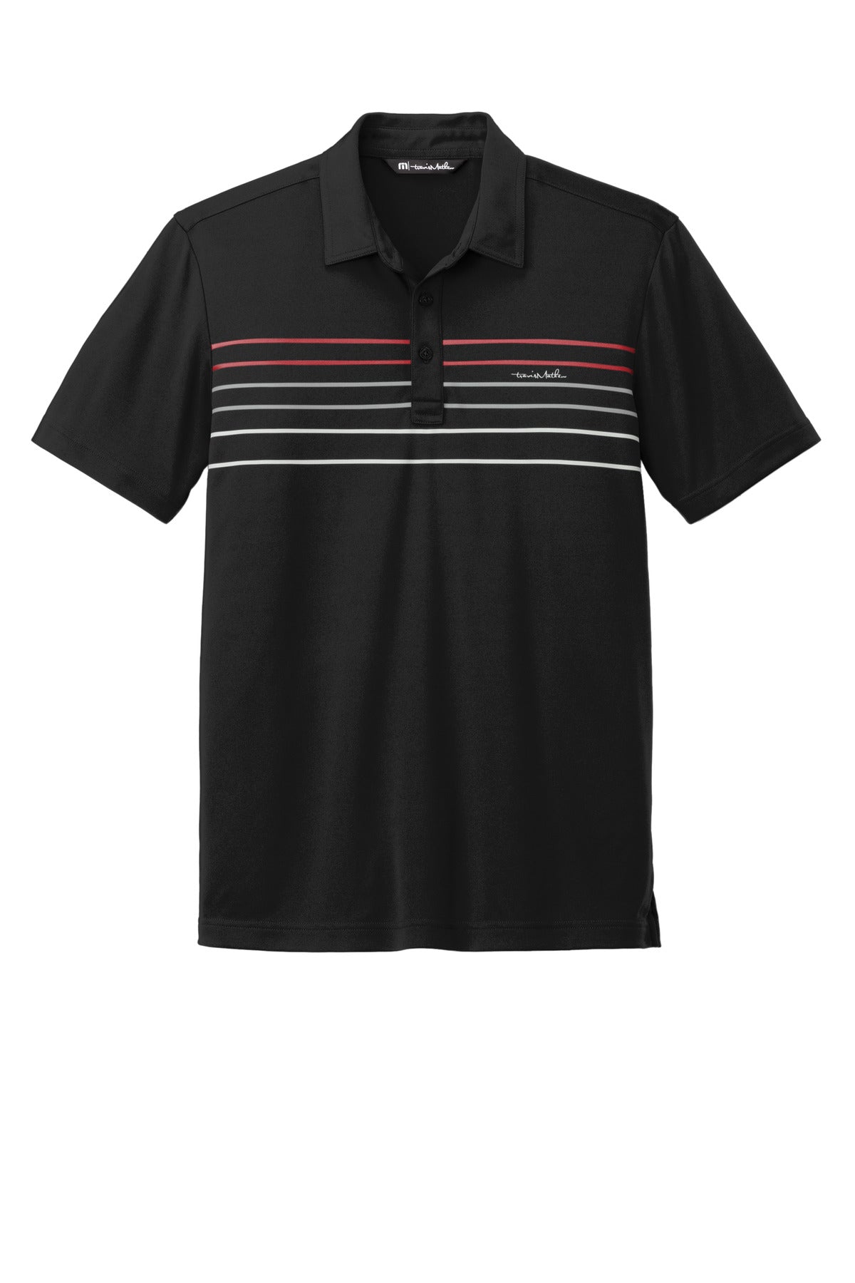 TravisMathew Coto Performance Chest Stripe Polo - Black