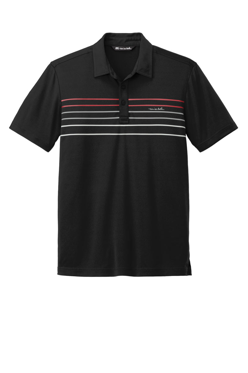 TravisMathew Coto Performance Chest Stripe Polo - Black